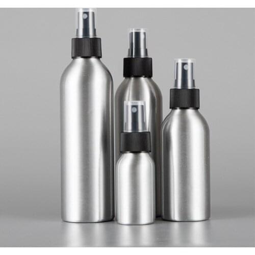 30/50/100ML Aluminum Spray Bottle Refillable Perfume Portable Empty Container Travel Cosmetic Sprayer Atomizer Silver Black
