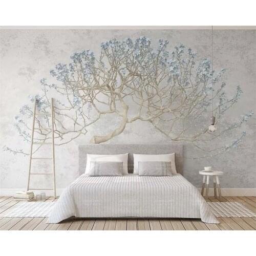 Beibehang Custom wallpaper a flowering tree floral tree branch Nordic 3d TV background wall home decoration 3d wallpaper murals
