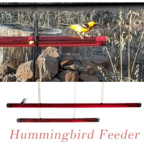 50cm Hummingbird Feeder With Hole Feeding Pipes Birds Easy To Use Red Hanging Long Tube Bird Feeder Gardening Tools