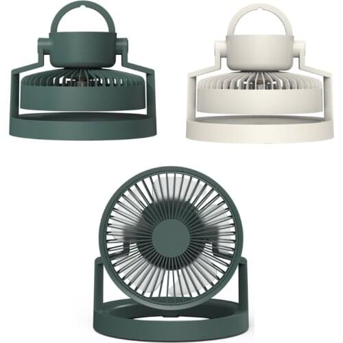 8000mAh USB Rechargeable Personal Fan Camping Fan Built-in LED Light Hanging Fan for Camping, Hiking, Fishing, Tent 19QE