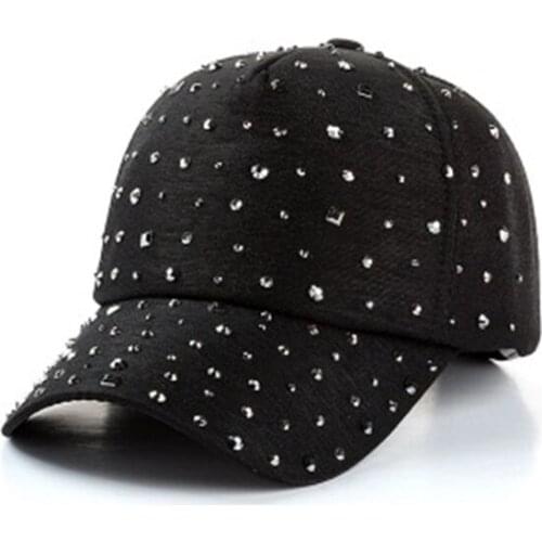 Unisex Streetwear Bone Cotton Rhinestone Breathable Mesh Sun Hat Summer Women Snapback Adjustable Rivet Ponytail Baseball Cap 83