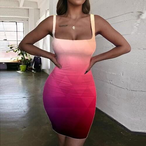 Giyu Brand Colorful Dresses Women Geometry Sundress Psychedelic Vestido Sexy Creativity Ladies Dresses Womens Clothing Club