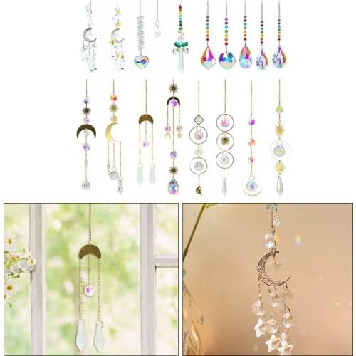 Chakra Crystal With Gourd Prism Drops Rainbow Maker Craft Chain Hanging Window Ornament Home Garden Decor