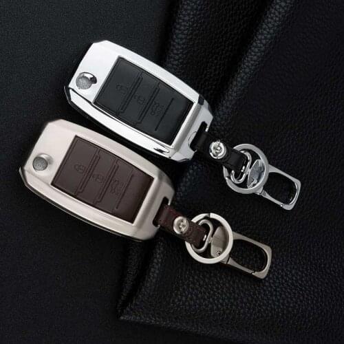 Zinc alloy+Leather Car Key Fob Cover Case For Kia Rio K2 Sportage 2017 Optima K5 Ceed Sorento Soul Cerato K3 Forte Accessories