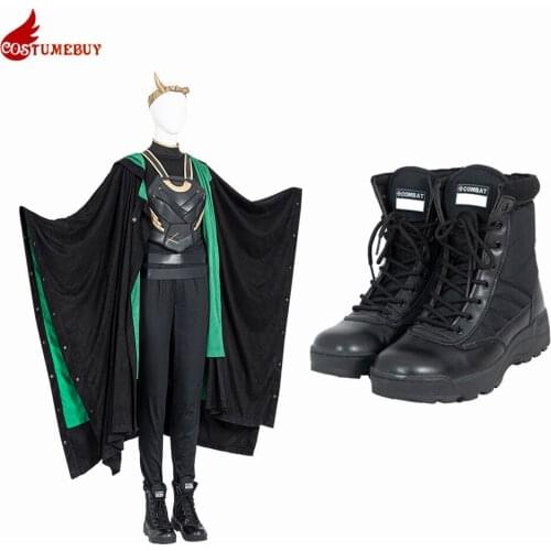 Custumebuy Loki Cosplay Sylvie Lushton Shoes Lady Loki Cloak Uniform Costume Sylvie Variant Combat Suit Boots Halloween Carnival
