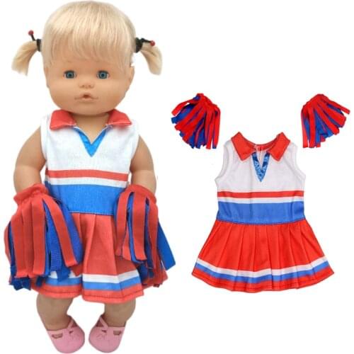 Baby Dolls Dress Cheerleading Uniform For 38 Cm Nenuco Doll Clothes Ropa Y Su Hermanita Children Girl Gift