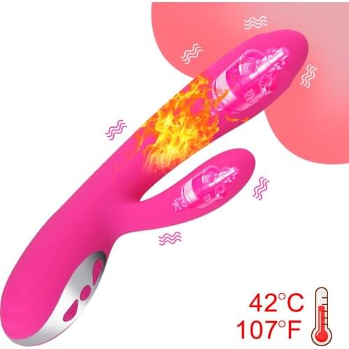 Rabbit Dildo Heating Vibrator 12 Speeds Vaginal Massager Adult Product Clitoris Stimulator G Spot Sex Toy for Women