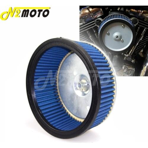 1pcs Motorcycles High Flow Air Filter Blue Cleaner Replacement For Harley Touring Softail Road King Electra Glide Dyna FLSTFI