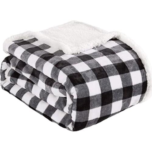 Fleece Throw Blanket, Super Soft Warm Buffalo Plaid Plush Blankets and Throws, Lightweight Cozy Fuzzy Blanket for Sofa