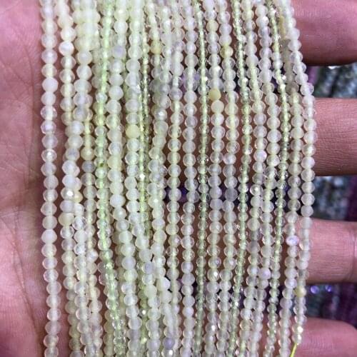 Natural New Jad e Faceted Beads,2mm,3mm,4mm Faceted Sepentin Round Tiny Spacer beads ,Gem stone faceted seed beads,15.5"/string
