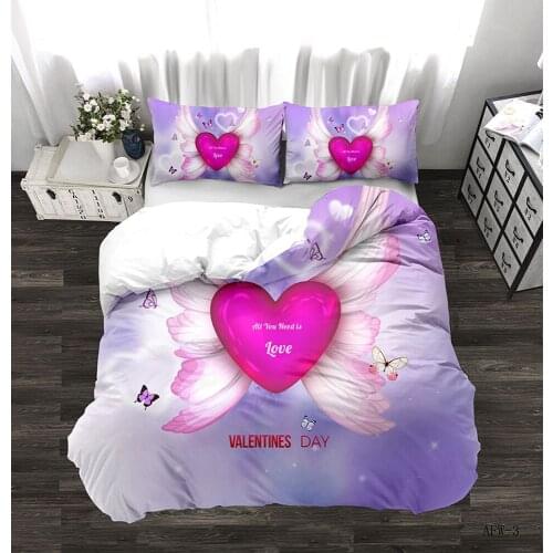 Halloween Pumpkin Scarecrow Bedding 3 Piece Set ValentineS Day Bedding Heart Shaped 3D Print Quilt Cover Pillow Case Set
