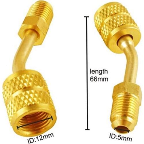 R410a Brass Shut Valve Conditioner Refrigerants Adapter For Mini Split HVAC System 5/16" Female Quick Couplers 1/4" Male Flare