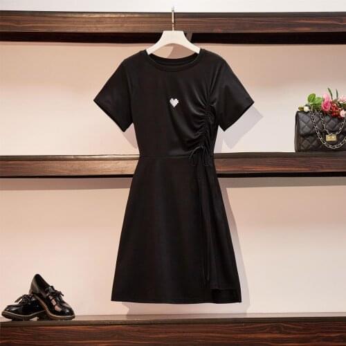 M-4XL plus size women elegant vintage love embroidery dress 2021 Summer new short sleeve o neck sexy casual Office dress vestido