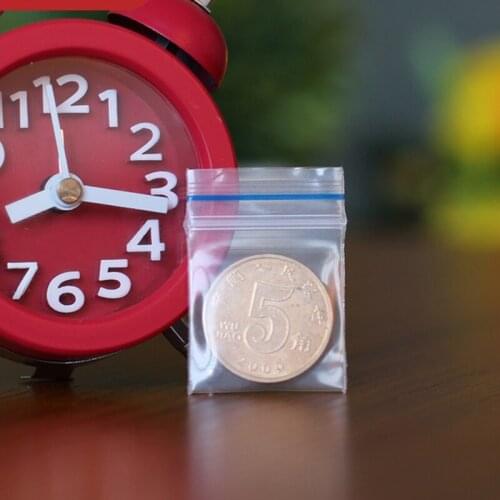 2.5x3cm 0.2mm Thickness Small Ziplock Clear with Blue Line Plastic Zipper Bag Jewelry Accessories Storage Pack Package