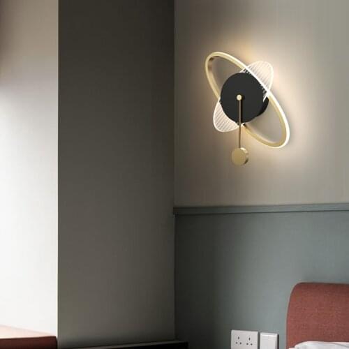 Gold and Black Colors Wall Lamp Modern Minimalist New Style Net Red Living Room Wall Lamp Nordic Designer Bedroom Bedside Lamp