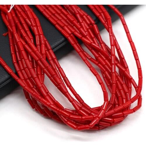 Natural Coral Bead Cylindrical Isolation Bead For Jewelry Making DIY Necklace Bracelet Earrings Accessory