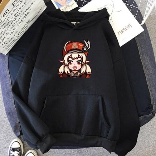 New Genshin Impact Kawaii Women Hoodie Loose Klee Printed Long Sleeve Clothes Casual Anime Game Harajuku Sweatshirts Female