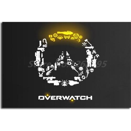 Overwatchs Weapons Logo 4k Ultra HD Wallpaper Art Canvas Poster Painting Wall Picture Print Home Bedroom Decoration Artwork