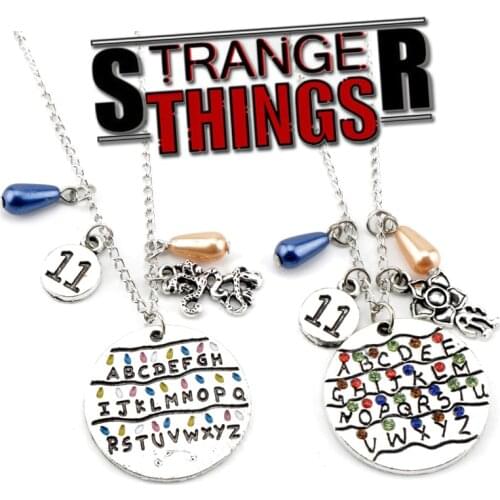 Movie Jewelry Necklace Stranger Things Figure Necklace Monster 011 26 Letter Man Womens Fashion Choker