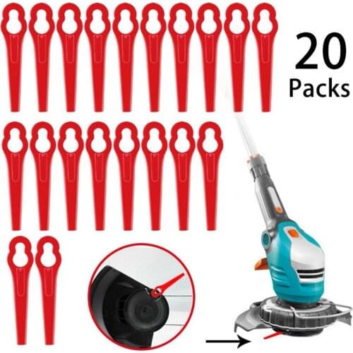 20pcs Plastic Grass Trimmer Head Blades For Einhell Cordless Lawnmover Replacable Spares Cutting Blade 83mm × 20mm × 2mm