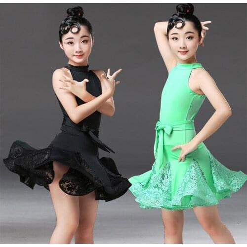 Girl Latin Dance Dress For Children Girls Competition Ballroom Kids Tango Salsa Dancewear Practice Wear Cha Cha
