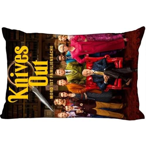 Custom Pillowcase Cover Knives Out Rectangle Zipper Pillow Cover Satin Fabric Pillowcase 40x60cm45X75cm50X75cm(Two sides)10-10