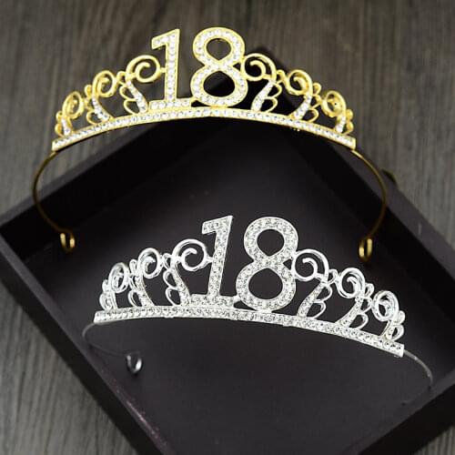 18th Birthday Princess Crown Headband Crystal Wedding Crown Hairband Hair Headwear Wedding Decor Birthday Party Supplies