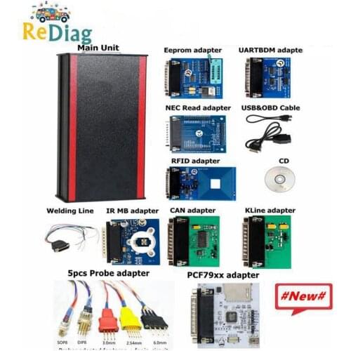 IPROG+ V85 Key Programmer Odometer Correction Airbag Reset Tool Iprog+ IMMO till 2020 5PCS Probes Adapters and PCF79XX Adapter