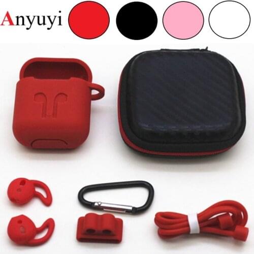6Piece/Set Anti-Lost Shockproof Earphone Case Strap Ear tips Carabiner Buckle Protective Accessories for Apple AirPods