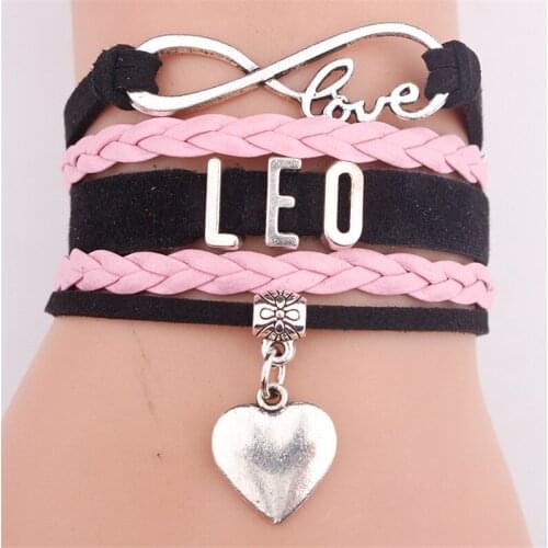 Drop Shipping Infinity Constellation Gift Bracelet Leo Friendship Zodiac Jewelry For Men Women
