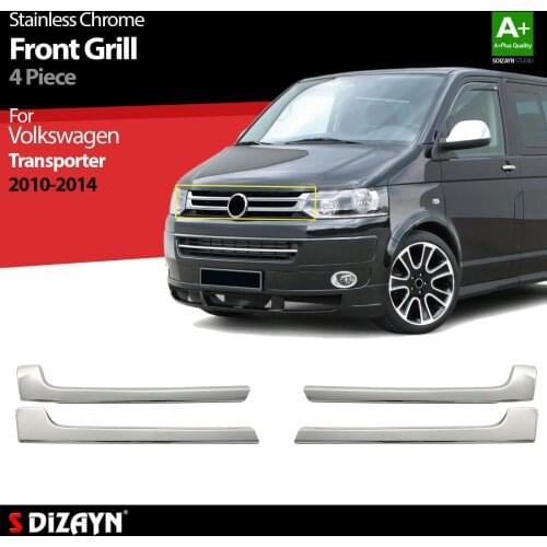 For Volkswagen Transporter T5 Chrome Front Grill Stainless Steel 4 Pcs. VW Exterior Car Accessories Parts Auto Products