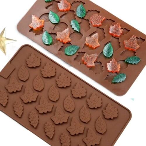DIY Silicone Mold of Various Shapes Leaf Chocolate Fondant Biscuit Ice Tray Mold Creative Kitchen Food Grade Baking Model