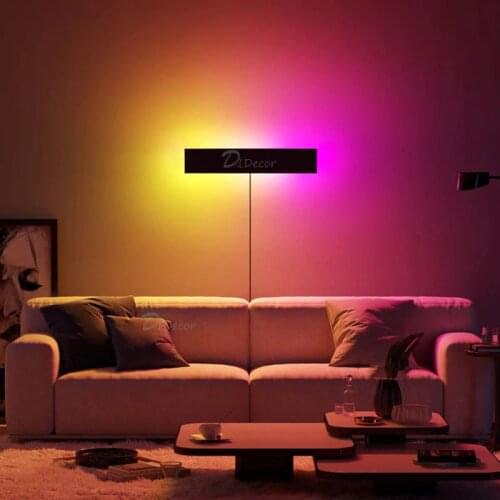 Modern RGB LED Wall lamp Living Room Decoration Colorful Bedroom Bedside Wall lights Dining Room Indoor Lighting Dimmable Lights