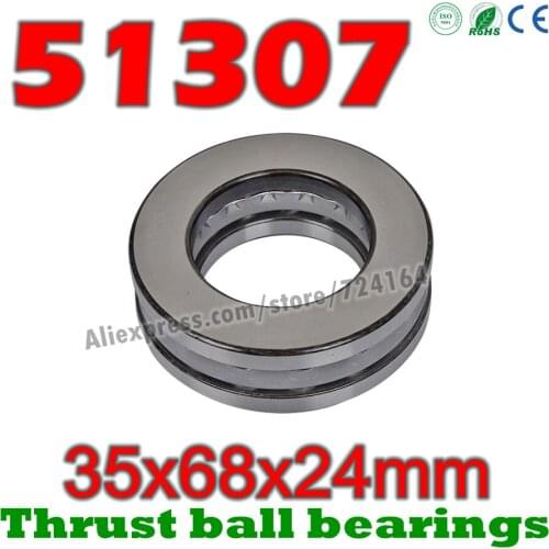 35x68x24 mm Thrust Ball Bearings 51307 Axial 51307M 8307 8307H Plane 35*68*24 Free shipping Steel or brass cage Wholesale