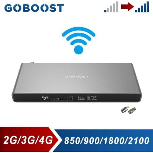 GOBOOST 2G 3G GSM 850 900 Signal Repeater UMTS 2100 Singel Band Cellular Amplifer LTE FDD 4g 1800 MHz Booster B1 B3 B5 B8 New
