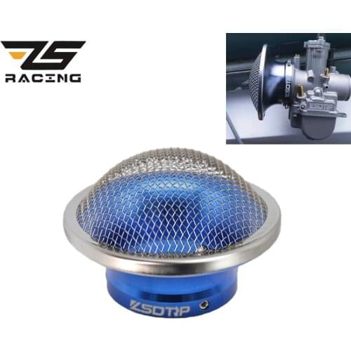 ZS Motorcycle Air Filter 50mm Wind Horn Cup Alloy Trumpet with Guaze High Flow Intake For Keihin PWK Koso KSR Oko 21-30mm