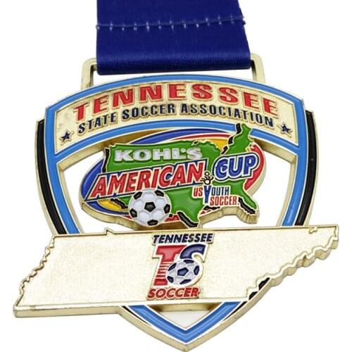 Factory Customized metal medals cheap custom made print logo Awards sports Medal with ribbons