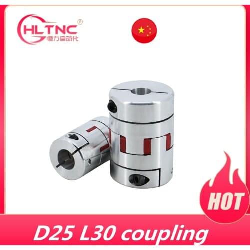 1PCS D25L30 Two-Jaw Couple 5/6/6.35/ 8/9.5/10mm Flexible Plum Shaft Coupling CNC Stepper Motor Coupler Diameter=25mm Length=30mm