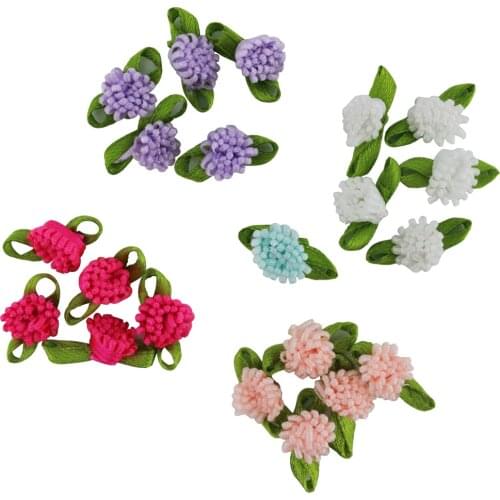 100pcs/Lot Mini Handmade Flower Bow Appliques For Wedding Decoration Craft Sewing DIY Accessories