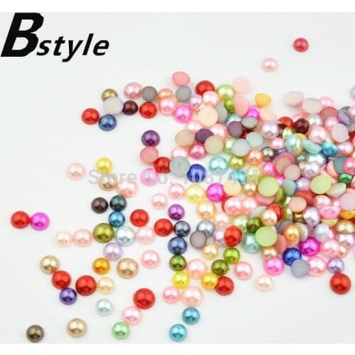 1000Pcs 300pc 4mm 6mm 8mm Craft ABS Jewelry decorative accessories Mixed Half Round Pearl beads for Flatback cabochons Scrapbook