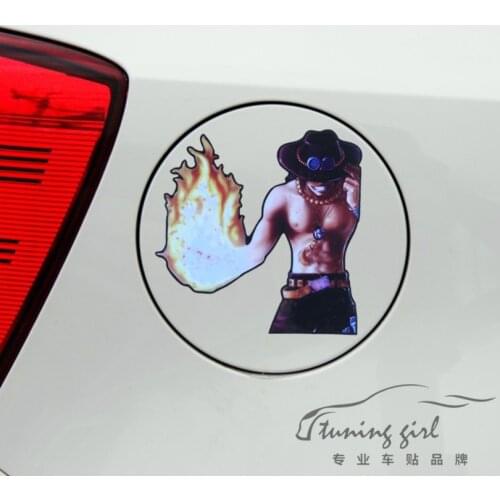 14CM*14CM Car Stickers ONE PIECE Portgas D Ace Colorful Creative Decals Waterproof Auto Tuning Styling D16