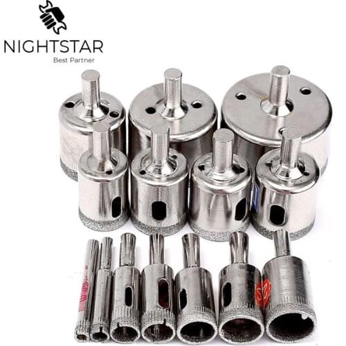 15Pcs 6mm-50mm Diamond Holesaw Drill Bit Tool for Ceramic Porcelain Glass Marble 6/8/10/12/14/16/18/20/22/25/26/28/30/40/50m