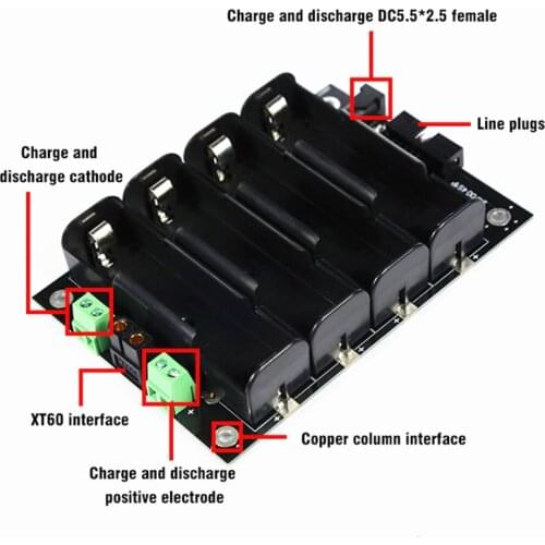 16.8V 4S 60A 120A BMS Power Wall 21700 Battery Holder 21700 Power Bank Case Lithium Battery Balancer 21700 Storage Box for Ebike