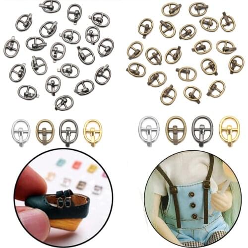 20Pcs 5.5mm Mini Tri-glide Belt Buckle Doll Bags Buckles DIY Doll Shoes Buttons Waistband Buckles Clothing Sewing Accessories