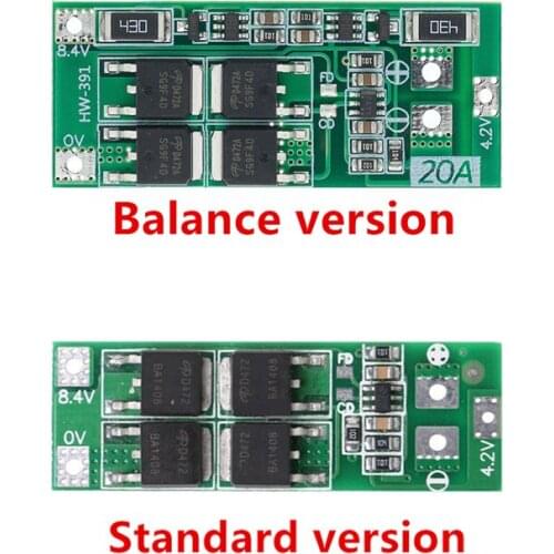 2S 20A 7.4V 8.4V 18650 Lithium battery protection board/BMS board standard/balance