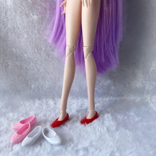 3 Pairs Plastic Mini Flat Doll Shoes For 1/6 BJD Doll 30cm Flat Foot Doll for Doll Cloth Accessories For Girls