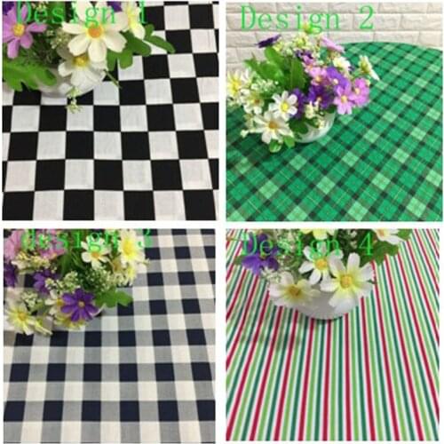 50x105cm Brand New Design Fashion Square Check Stripe Printed Cotton Fabric For DIY Sewing Decoration Decoration Quilting