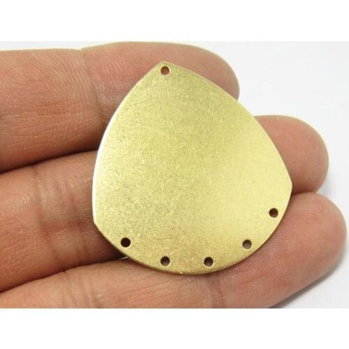 Brass charms 35.5x33x0.8mm Raw Brass drop earrings connector 6 holes -10pcs R746