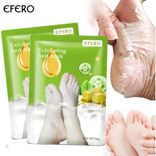 Efero 7pair=14pcs Lavender/Aloe Exfoliating Foot Mask Remove Dead Skin Heels Foot Peeling Mask for Legs for Pedicure Socks