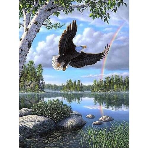 Diamond Painting Diamond Full Diamond Round Diamond Living Room Decoration Crafts Eagle Rainbow